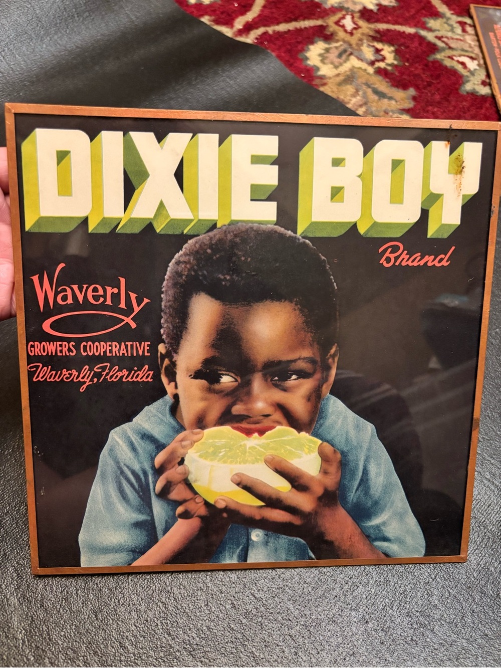 Original Vintage 1930’s Dixie Boy Brand Florida Citrus Crate Label